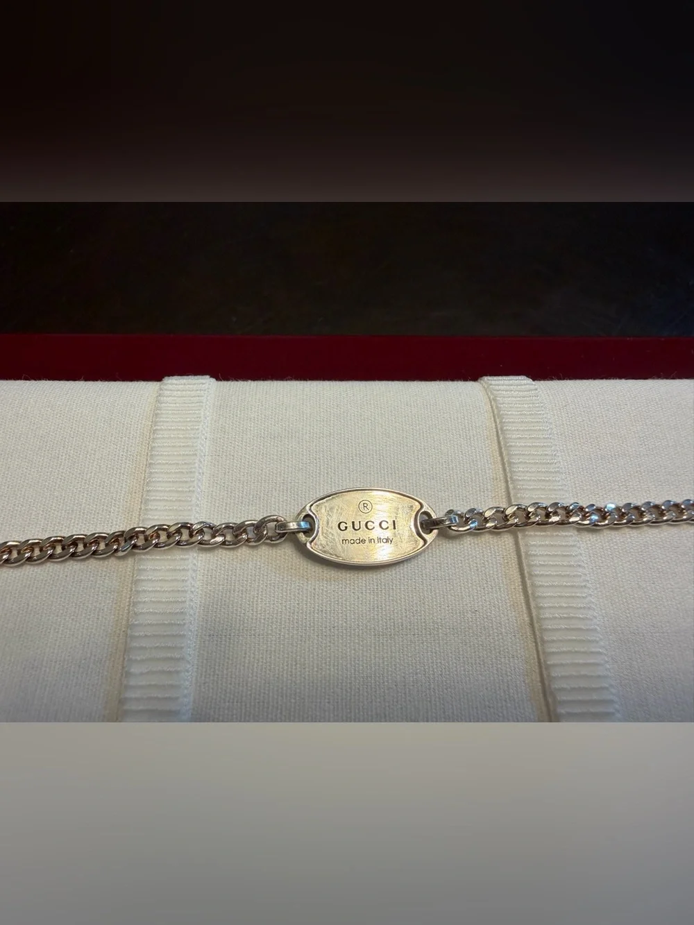 New Authentic Gucci Logo Silver 925 Bracelet 6 Inches - Picture 3 of 11
